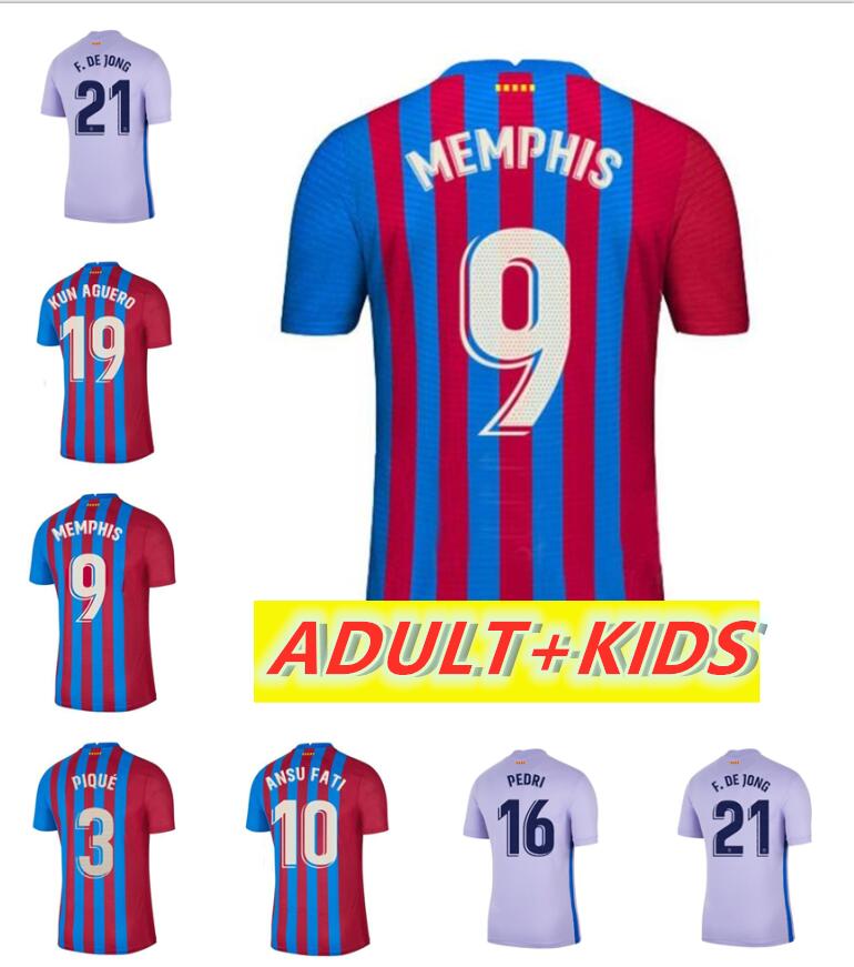

Player version Barcelonaes Barce soccer jersey BARCA 21 22 camiseta de futbol ANSU FATI 2021 2022 GRIEZMANN F.DE JONG Maillots de men+kids kit full set socks child