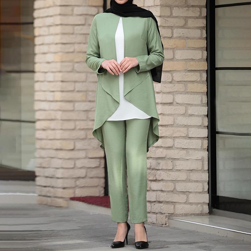 

Ethnic Clothing Muslim Woman's Sets Dubai Middle East Abaya Dress Fashion Turkish Women Two-piece Turkey Donsignet