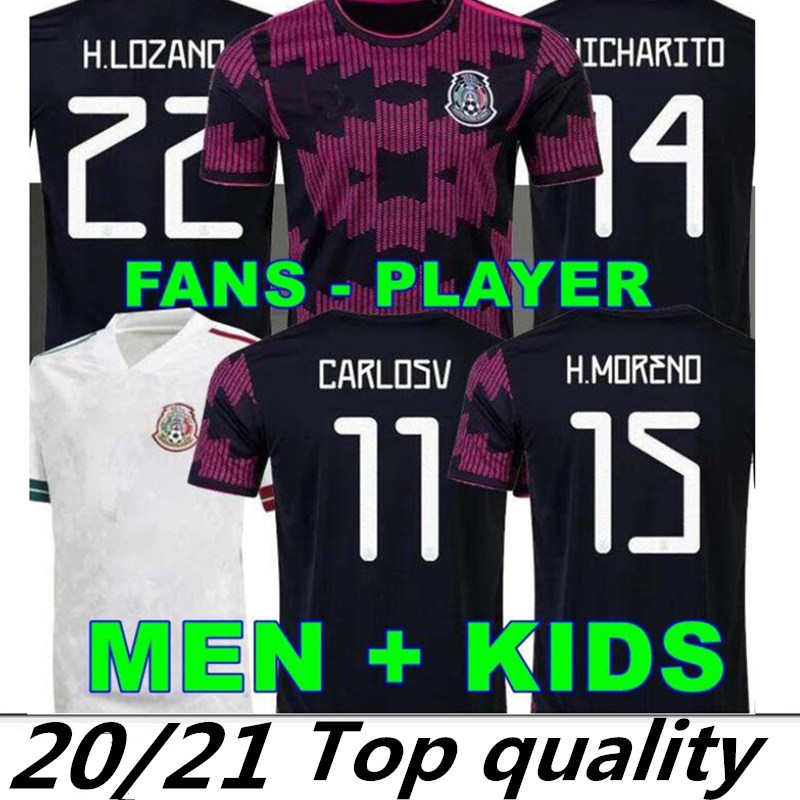 

Mexico soccer jersey home Copa america Fans Player version Camiseta 2021 CHICHARITO LOZANO DOS SANTOS 2022 football shirt Men + Kids kit sets uniforms maillots