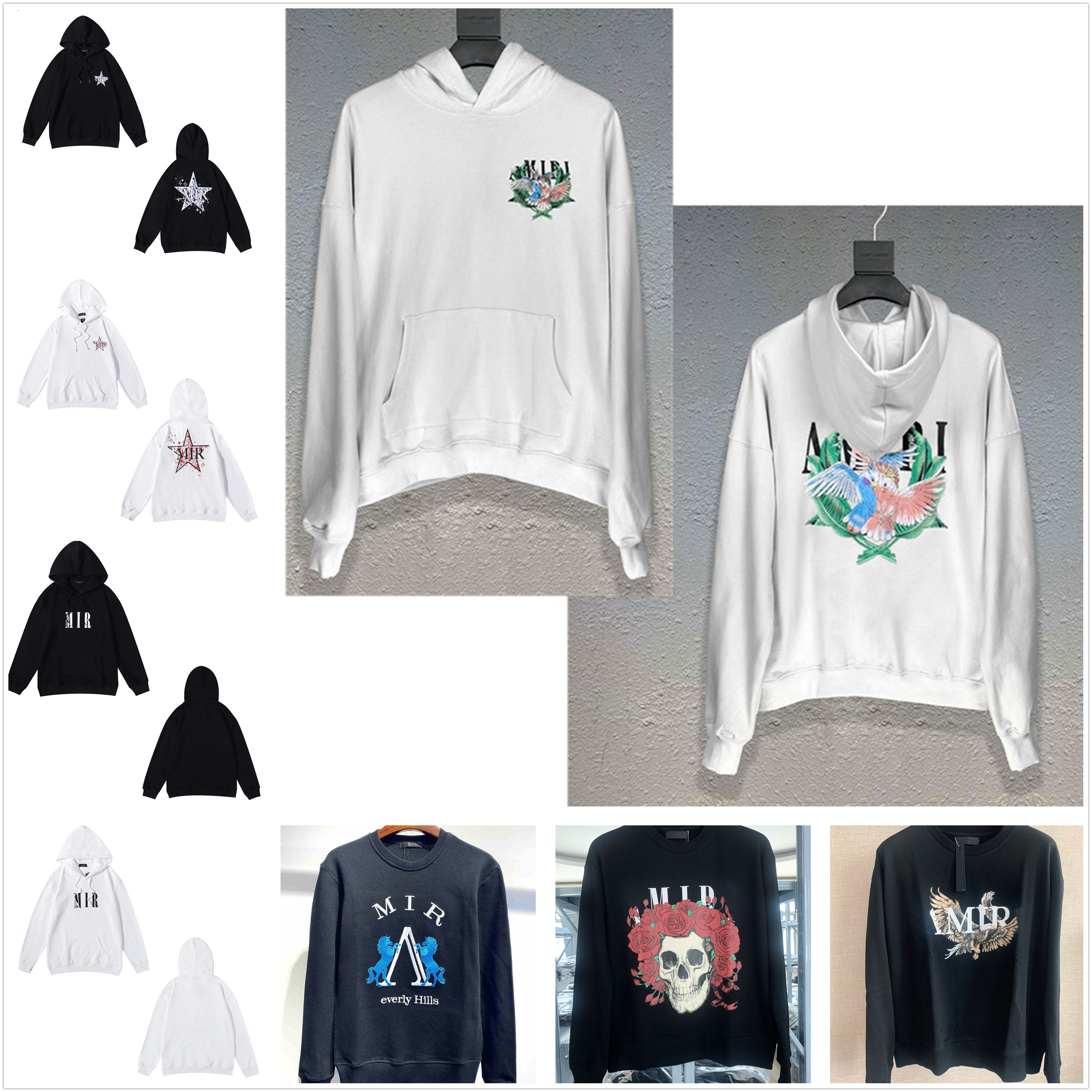 

Men Hoodies Women's Sweatshirt high-quality Pullover Fashion Clothing Sweater Hoodie Long Sleeve letters foam print dove 0102, Black