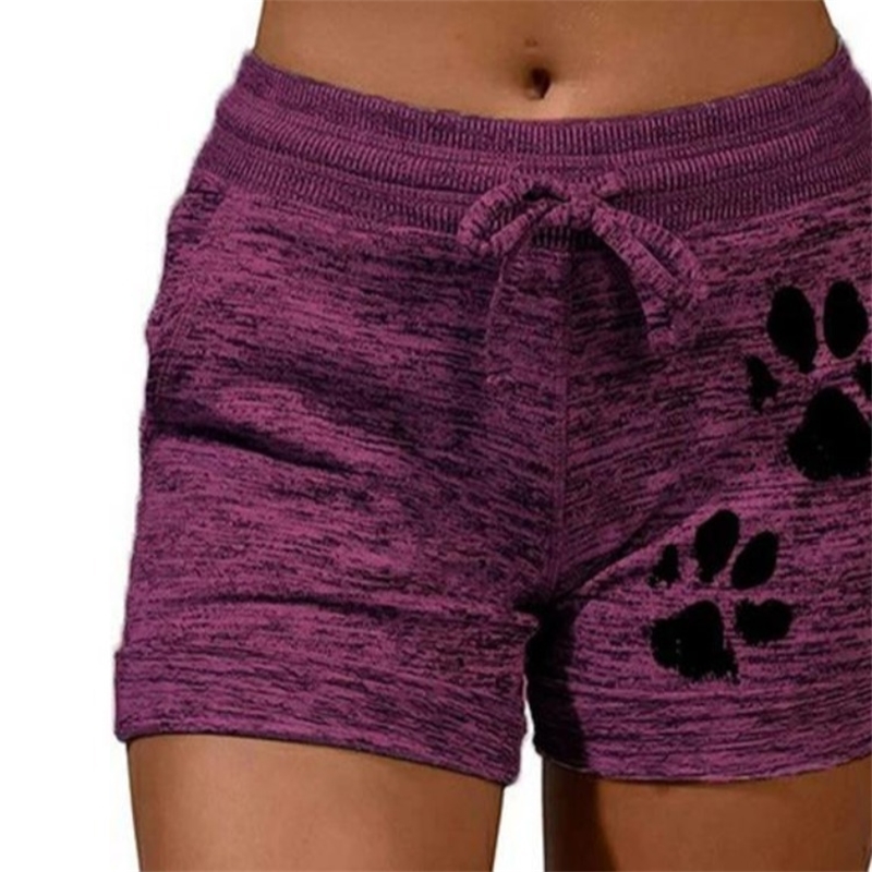 2021 women&#039;s printed quick drying Yoga Pants leisure sports waist belt elastic shorts-image-702433977