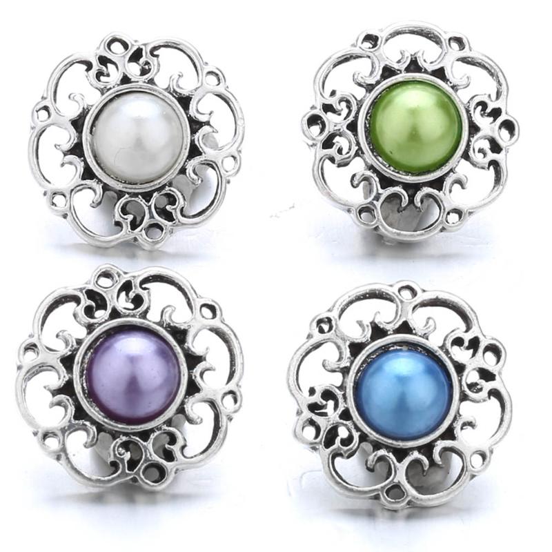 

Charm Bracelets 5Pcs/lot Snap Jewelry 18mm Metal Snaps Button Bracelet Women's Fashion Female DIY Cater