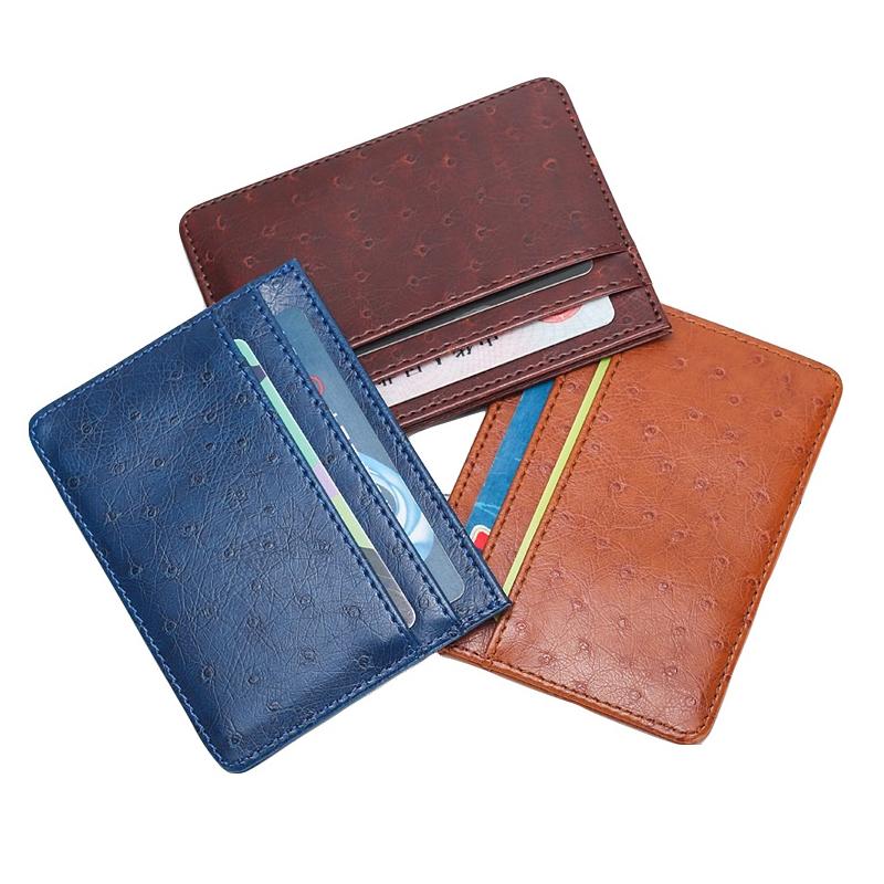 

Card Holders Male Bag For Business Visiting ID Storage Leather Paper Money Cash Wallet Coin Purse Credit Bank Stock Cover Case, Red
