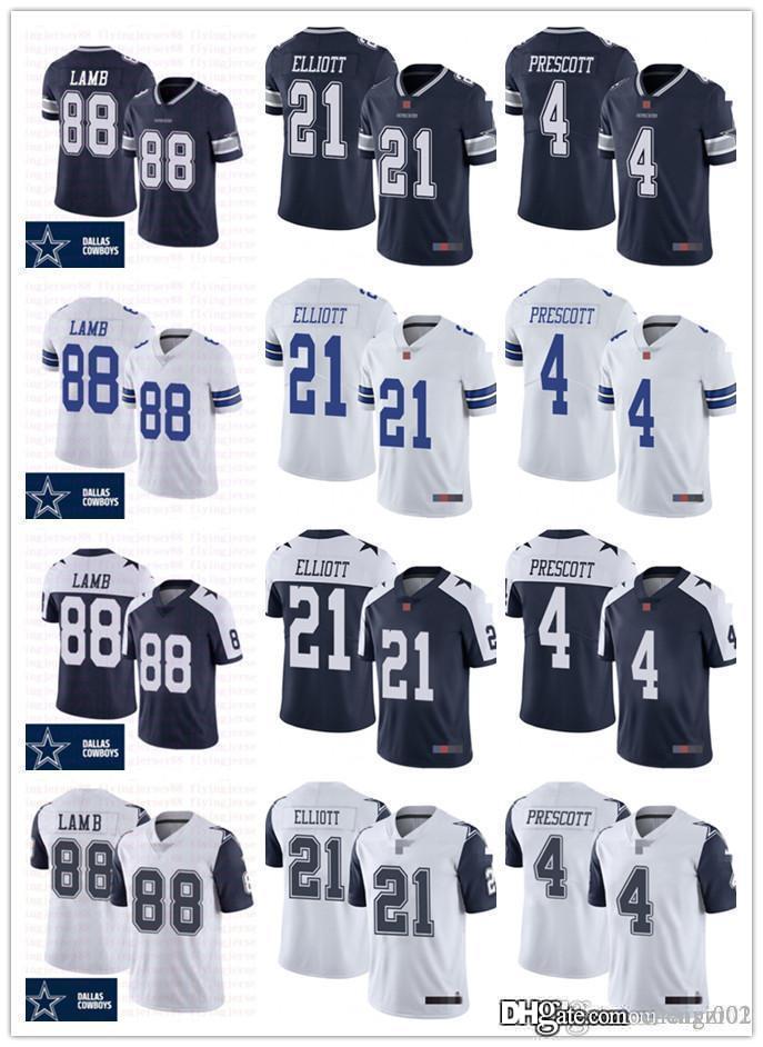 

Mens Womens Youth Dallas Cowboys 21 Ezekiel Elliott 4 Dak Prescott 88 CeeDee Lamb Navy blue White Custom Football Jerseys, Black;red