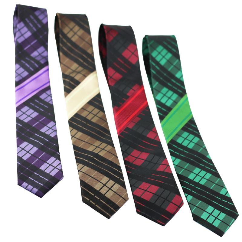 Neck Ties Coachella Panel Plaids Check Necktie Microfiber Fashion Skinny Tie 6cm-image-703284458