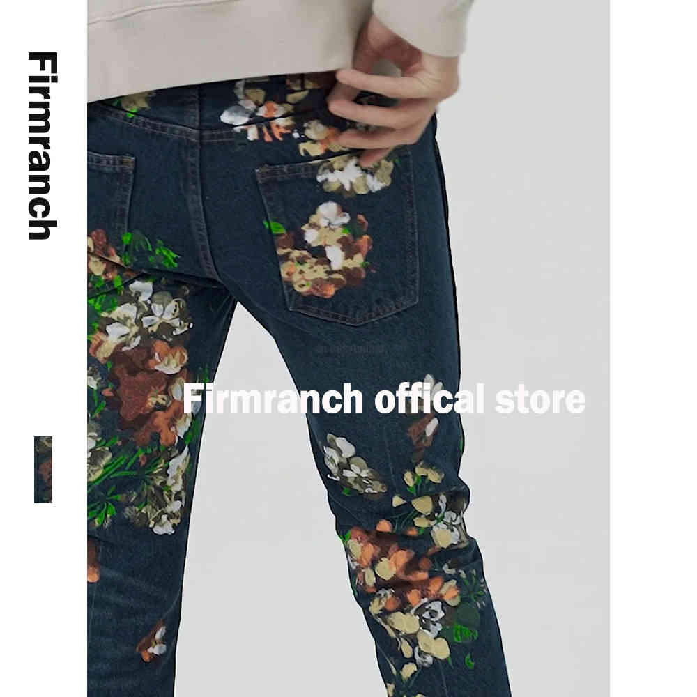 

Firmranch Hand-painted Printing For Men/Women High Street Stacked Jeans G-DRAGON Boyfriend Vibe Pants Moto Trouse, Picture color