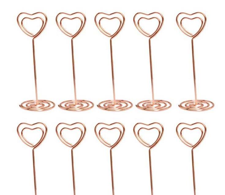 

2021 Place Card Love Holders Clips Wedding Cafes Table Photo Memo Number Name Holder Clip Anniversary baby shower Party decor silver