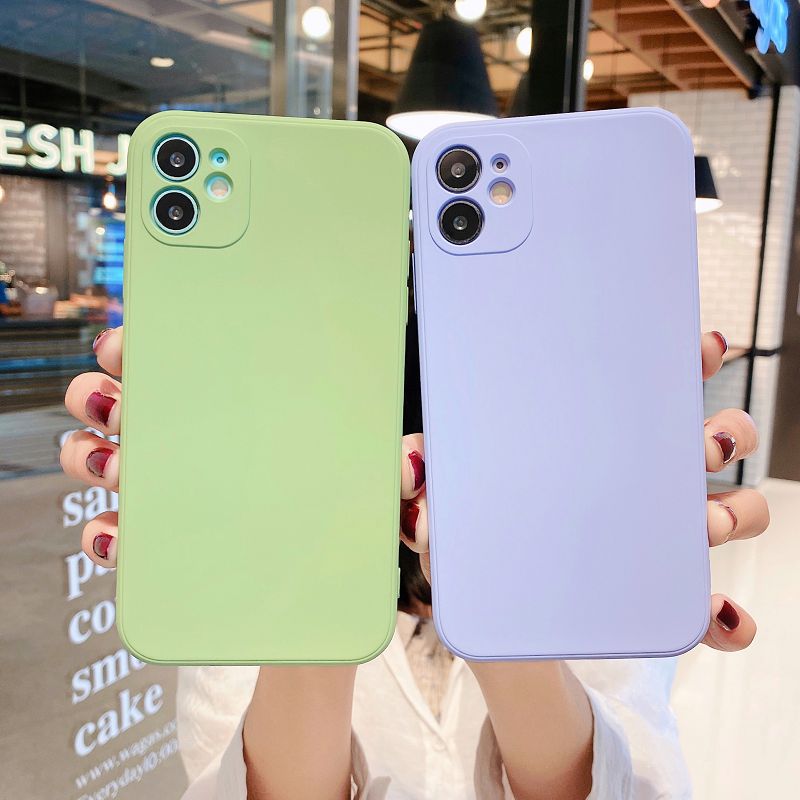 

TPU Square Phone Cases For iphone 12 Pro Max Mini Soft Straight Edge Mobile Covers Compatible with 11 XS XR X 7 8