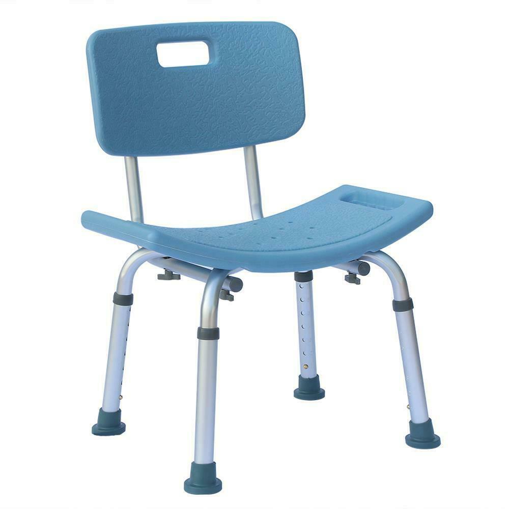 

Medical Bathtub Shower Seat Chair Bench Stool Back Adjustable 7 Heights