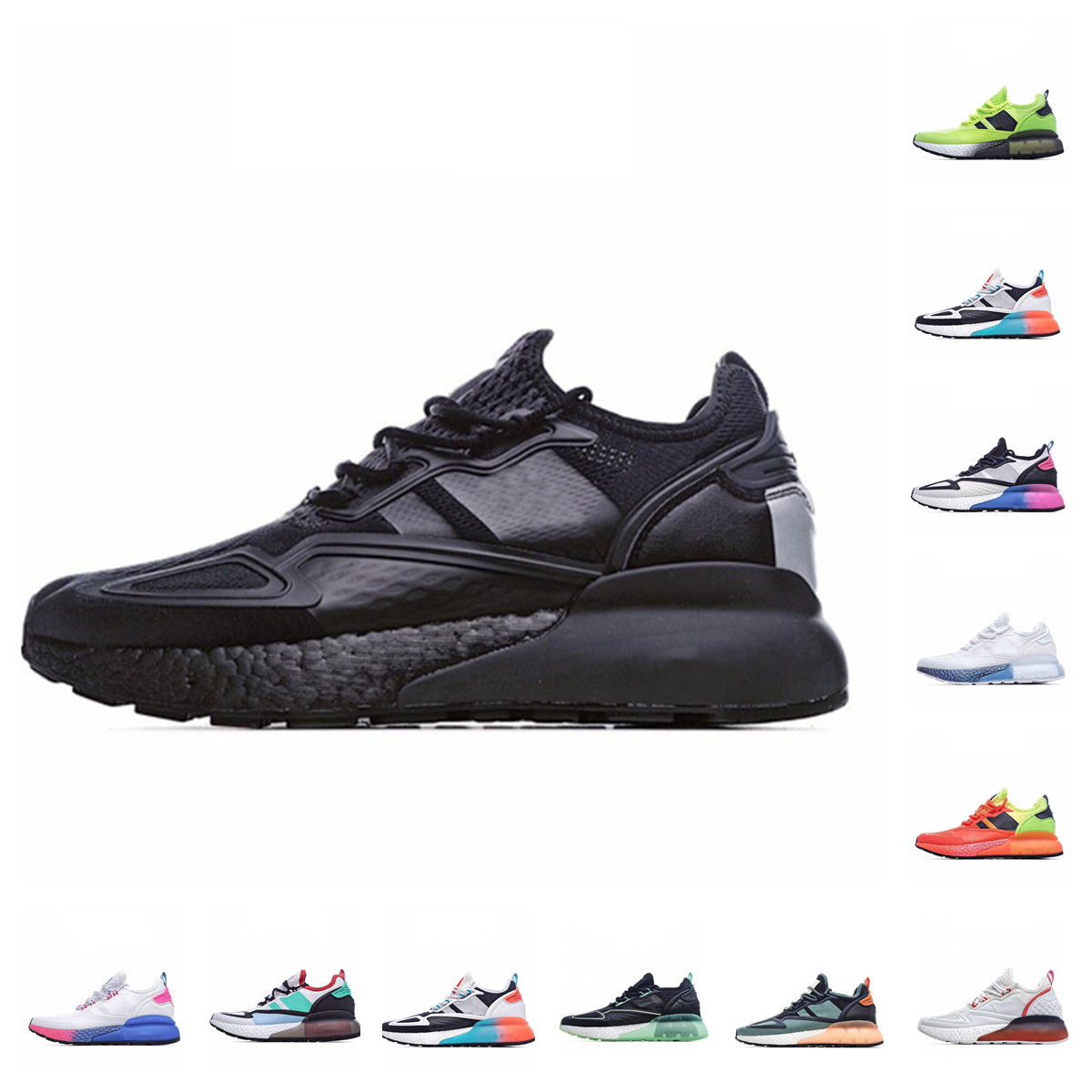 

top quality Originals ZX 2K 4D running shoes Triple black and white sneakers fashion Designer outdoor lightweight trainer sports shoe eur 36-45, Original shoe box