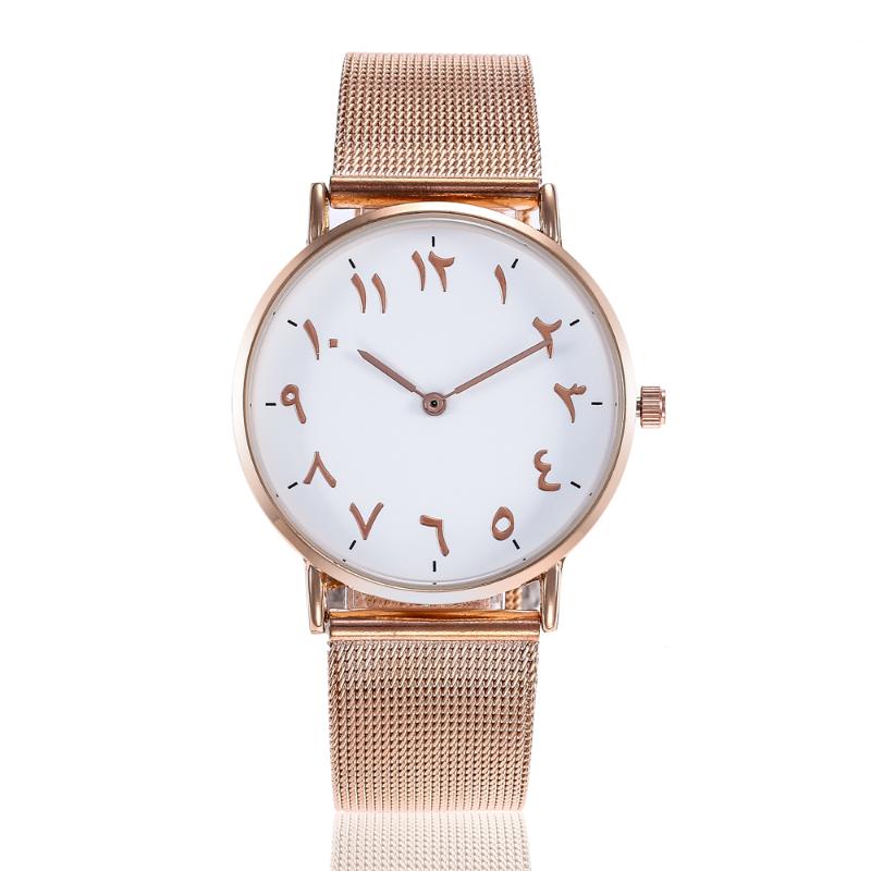 

Wristwatches Fashion Luxury Arabic Number Ladies Watches Women Ultrathin Stainless Steel Quartz Wrisrtwatches Montre Femme Zegarki Damskie, Black