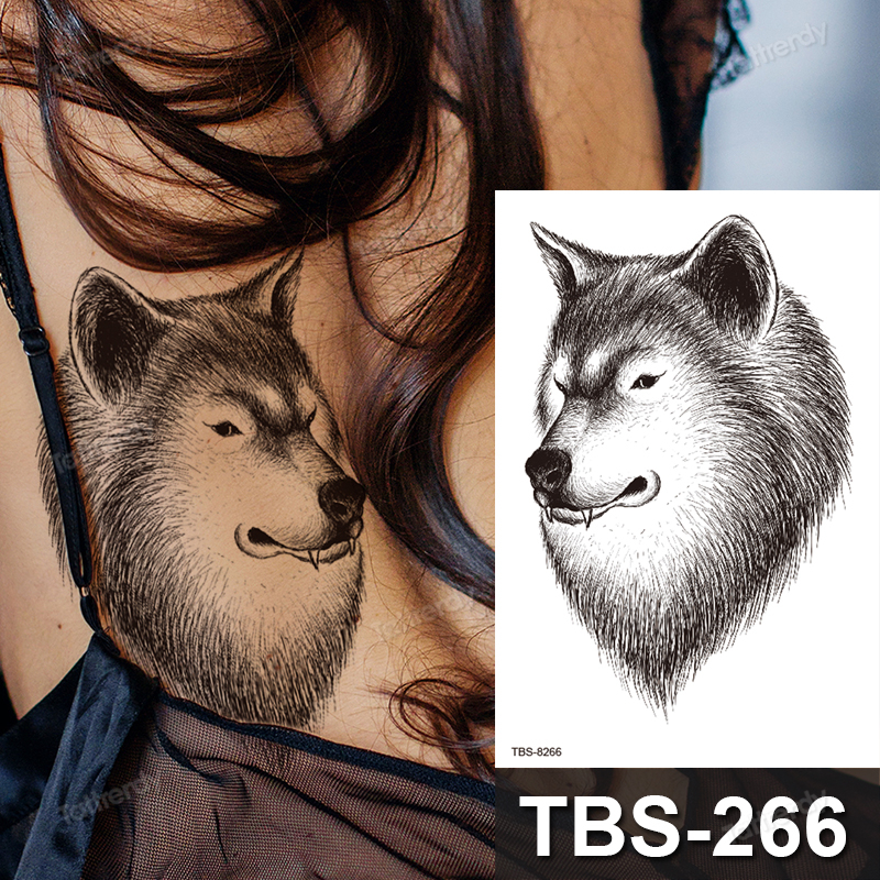 

Waterproof Temporary Tattoos Sticker tattoo stickers Sexy Women Girl Black Henna Lace Fox Wolf Roses flower tiger Design Arm Body Art Big Fake sleeve tatoo