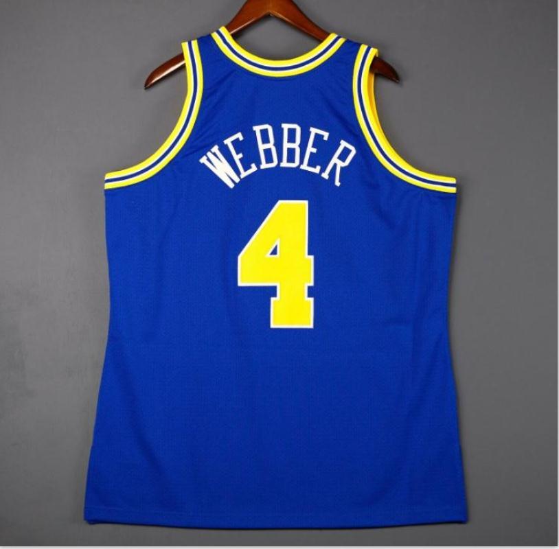 

Custom Men Youth women Vintage Chris Webber Mitchell Ness 93 94 College Basketball Jersey Size -6XL or custom any name or number jersey, Blue youth s-xl