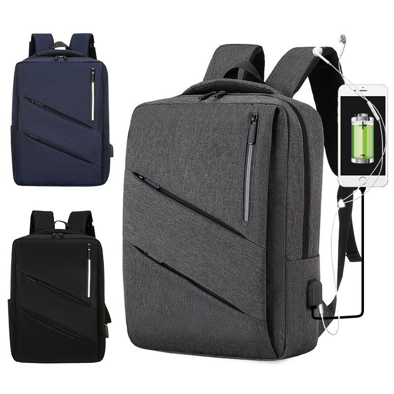 

Backpack Men's USB Leisure College Student Schoolbag Business Computer Bag Laptop Backpacks For Women, Black