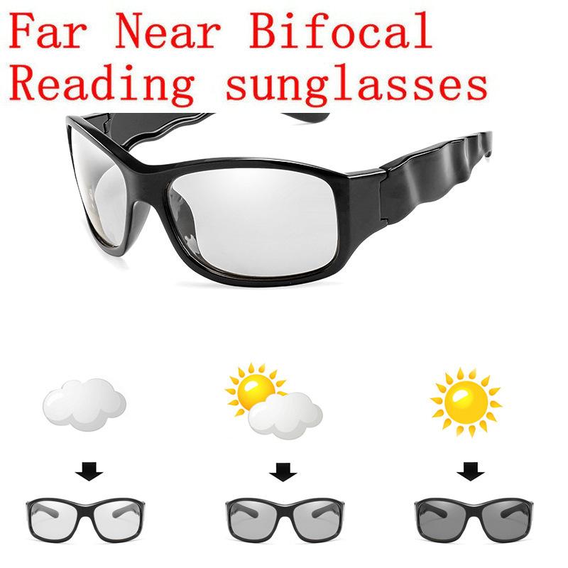 

Sunglasses Sports Men With Diopters Bifocal Metal Reading Glasses Fashion Pochromic Multifocal Presbyopia Box NX