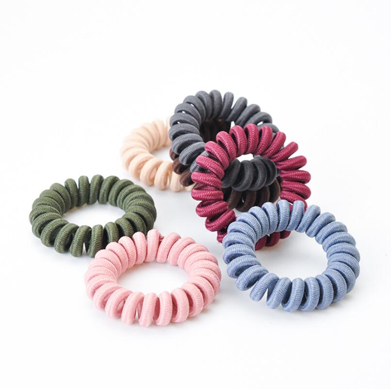 

1PC Elastic Rubber Bands Telephone Wire Hair Ties Donut Ponytail Holder Gum Women Girls Spiral Scrunchies Hair-Accessories