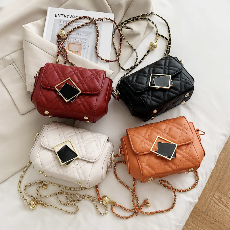 

Chain Bag Women's 2021 New Lock Small Square