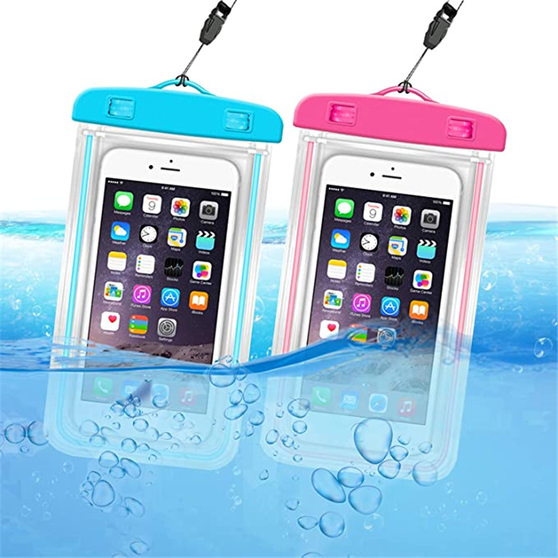 

Cases noctilucent Waterproof PVC Protective Mobile Phone Bag Pouch case For Diving Swimming Sports iphone 12 6 7 plus S6 S7 NOTE7