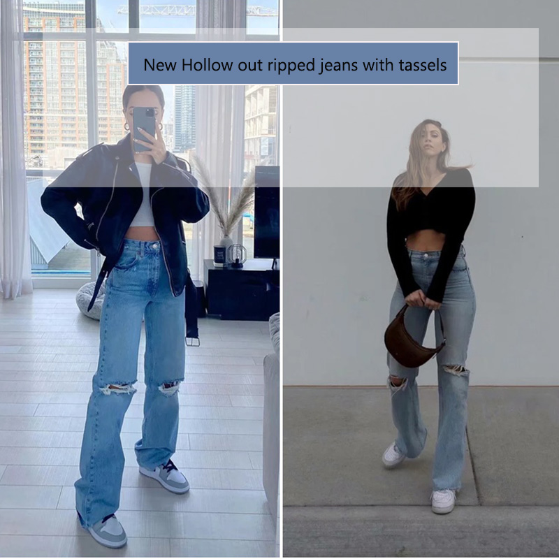 

2021mosimolly washed denim jeans pants women streetwear wide leg floor length jeans long pants femable bottom 2021 trendy, Blue