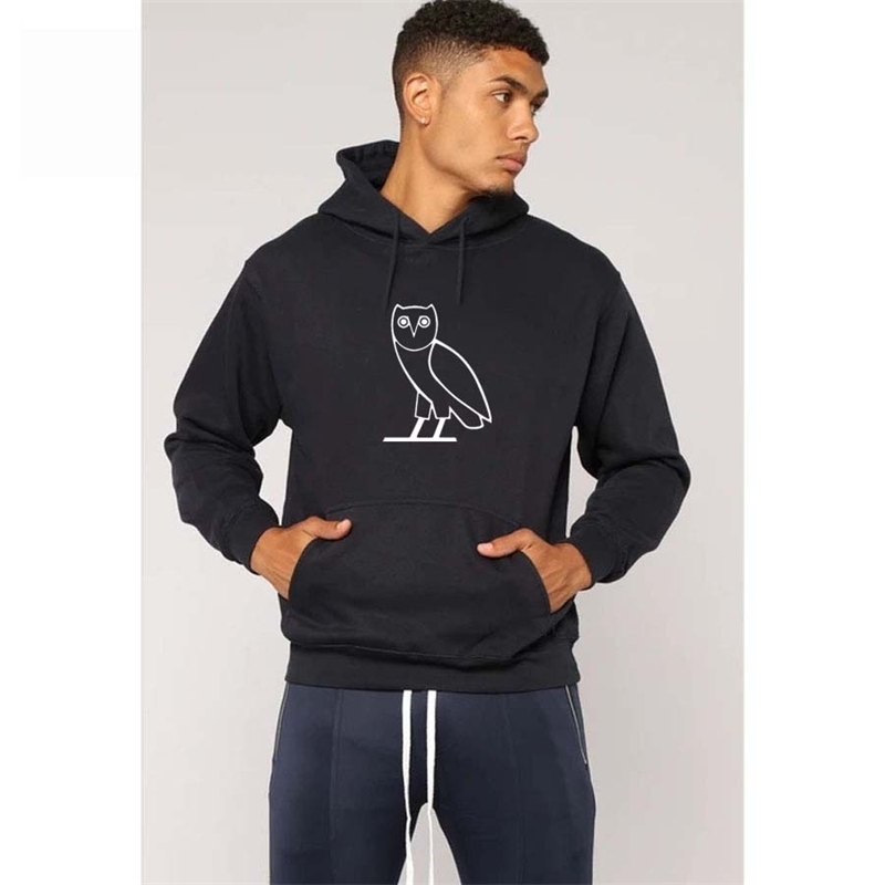 

2020 new autumn winter Hoodie men' printed owl casual fashion, Black