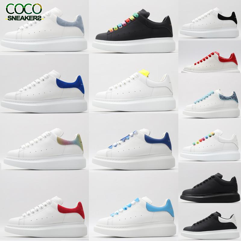 

2021 Top Quality Desinger shoes Fashion Mens Women shoe Leather Lace Up Platform Oversized Sole White Black Casual Trainers With Box 36-45, A26