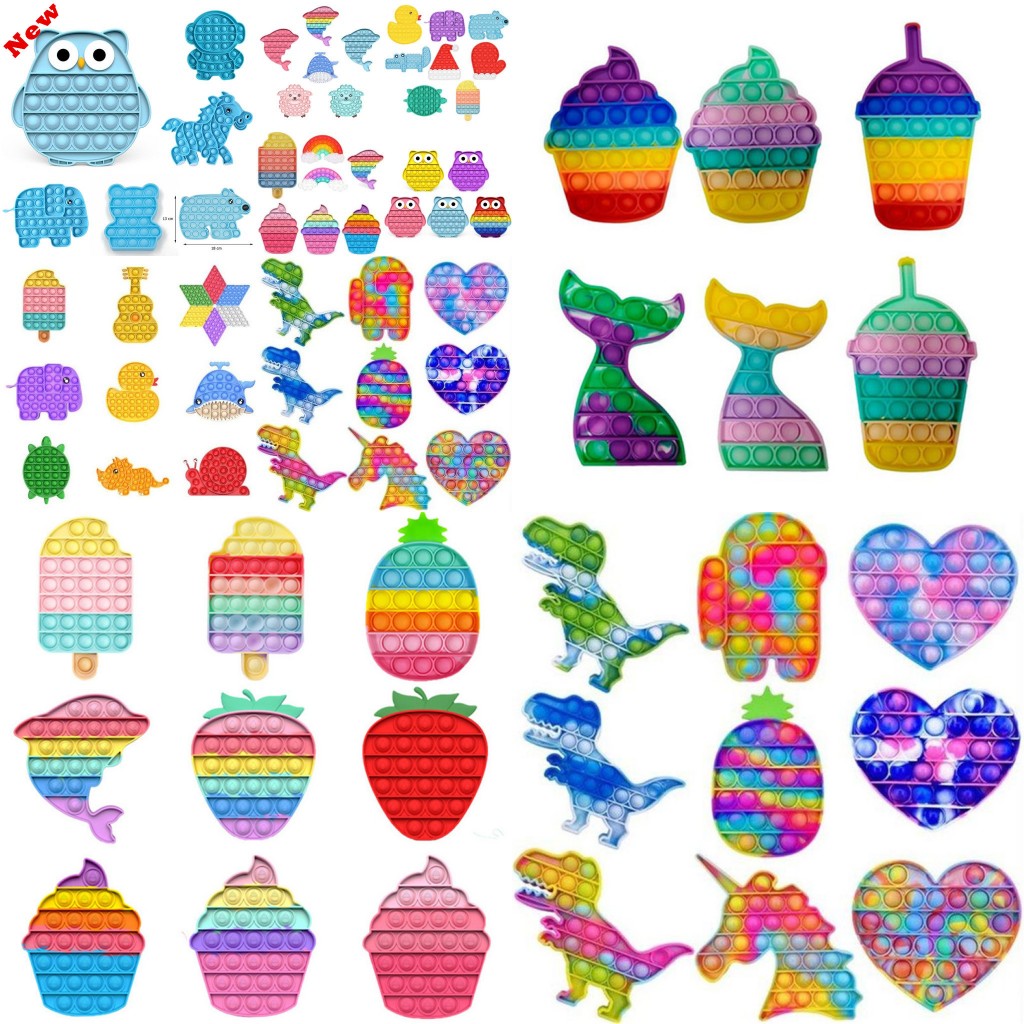 

DHL Glowing Push Bubble Fidget Toys Autism Special Needs Stress Reliever Helps Relieve Stress Increase Focus Soft Squeeze Party Favors Stock