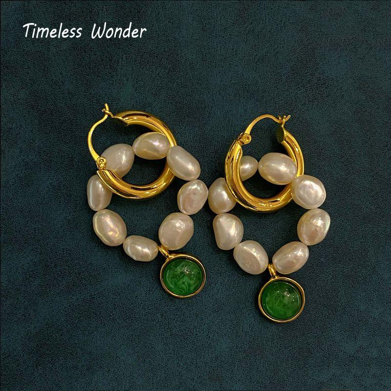 

Timeless Wonder Gorgeous Baroque Pearl Geo Hoops Earings Women Jewellry Goth Boho Top Ins Fancy Party Detachable Versatile 5683 Hoop & Huggi