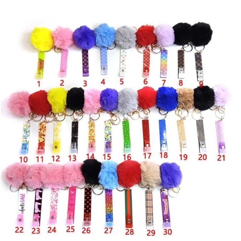 

30 Designs Credit Card Puller Acrylic Debit Bank Cards Grabber Retriever for Long Nails Pom Pom Key Ring ATM Contactless Extractor Keychain Bag Pendant Toys G12K5OZ