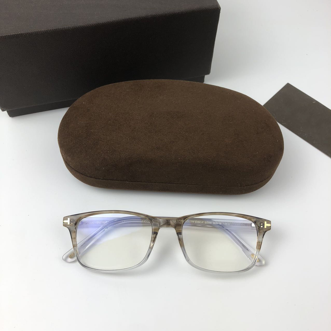 

TOM 5584 Optical eyeglasses transparent lens eyewear fashion prescription eyeglass clear square small frame simple business style for men women design with case