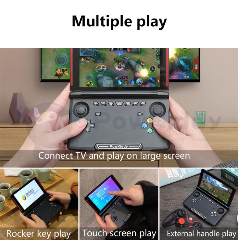

Portable Game Players Powkiddy X18 Andriod Handheld Console 5.5 INCH 1280*720 Screen MTK8163 Quad Core 16G+32GB ROM Video Player1