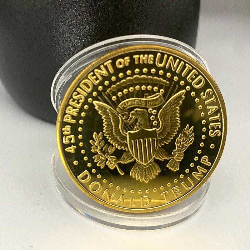 Trump 2024 Coin Commemorative Crafts Save America Again Metal Badge Gold and Silver