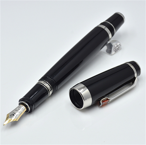 

Luxury bohemies Classic Fountain pen With shine crystal stone office school supplies top quality fluent write 14K nib ink pens for gift series number, Black