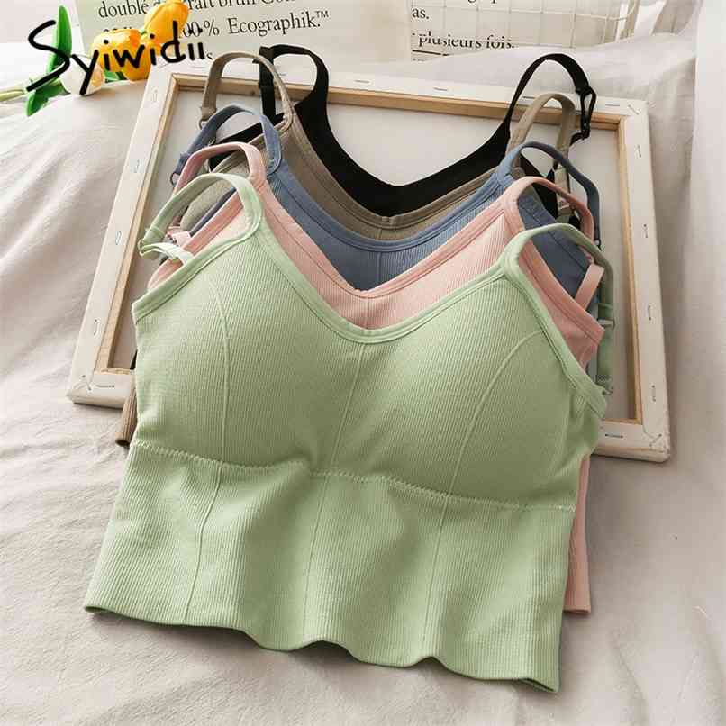 

Knitted Crop Tank Tops for Women Sexy Backless Casual Summer Fashion Super Short Camis Pink Black 210607