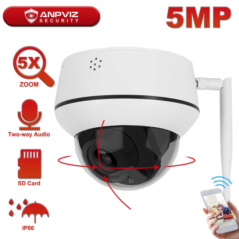 

Anpviz 5MP PTZ Wifi IP Camera Outdoor 5X Zoom Wireless Security CCTV Camera Two-Way Audio Mic-Speaker Onvif 30m IP66 CamHi H0901