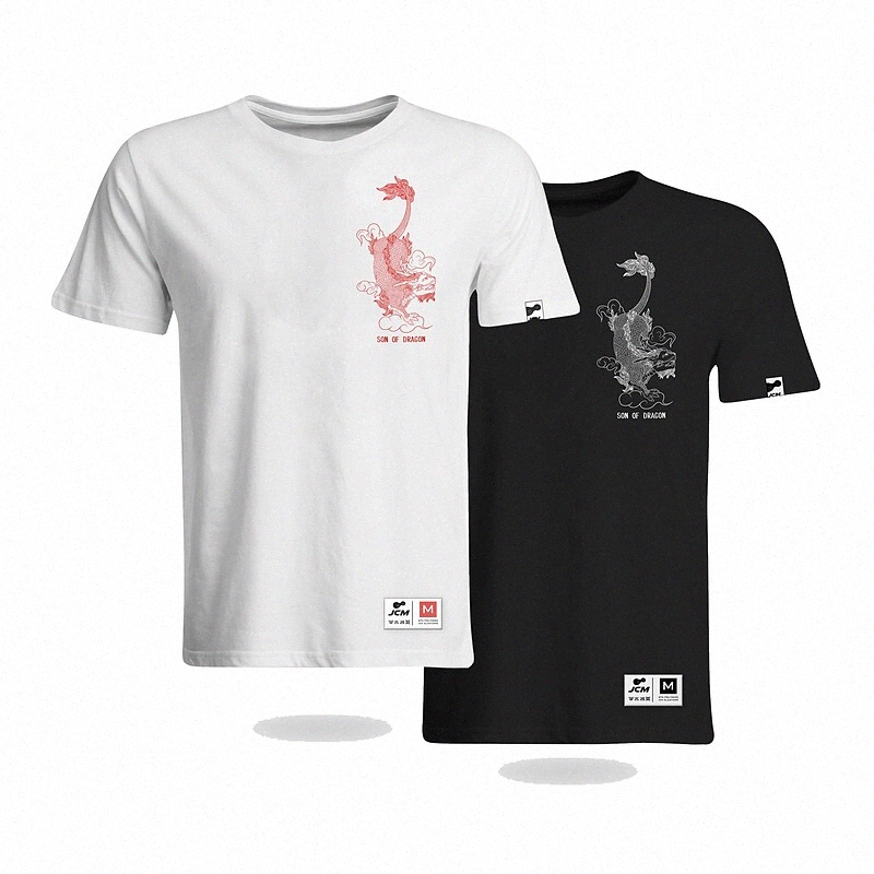 T-shirt Hommes 3D Imprimer Dragon Graphic Animal Cou Rond Daily Holiday 3D Imprimé à manches courtes Haut de style chinois Casual Blanc Blanc noi