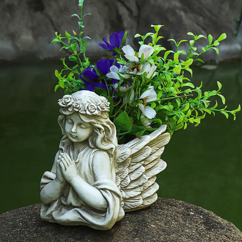 

Garden Decorations European Style Courtyard Angel Flower Pot Creative Home Landscape Decoration Balcony Jar Resin Crafts Sculpture
