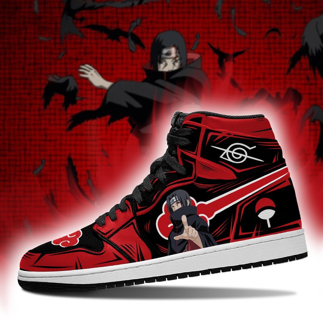 

DIY Anime Fan Sneakers akatsuki itachi Mens Womens Basketball Shoes Jumpman 1 Model Custom Trainers Casual shoe, Green