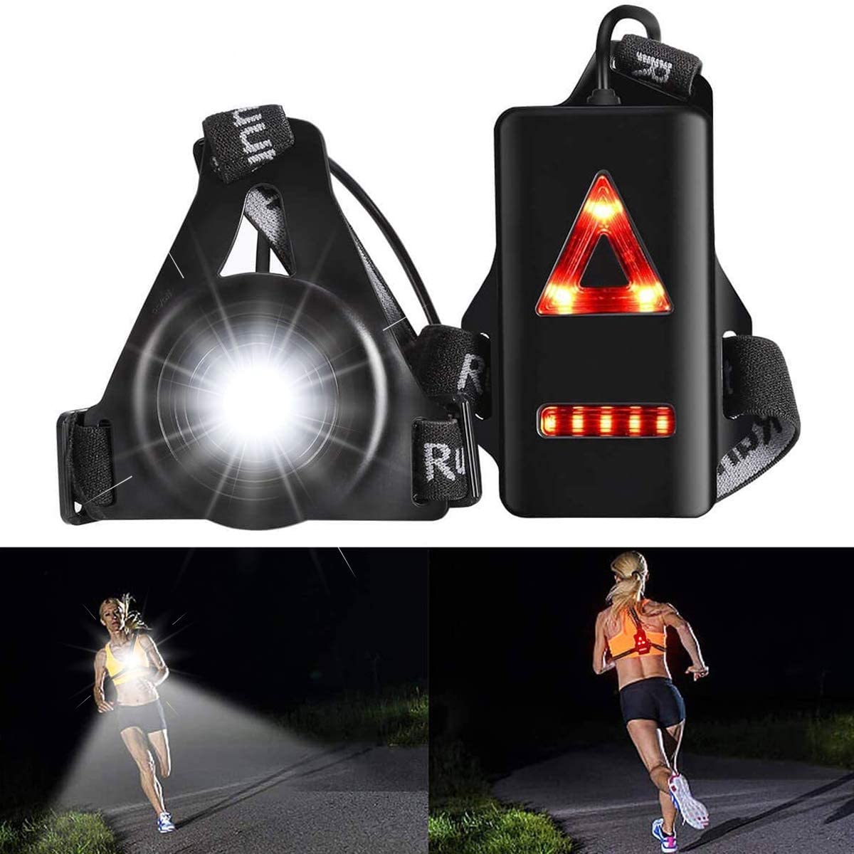 

Outdoor Adjustable USB Rechargeable Night Running LED Chest Back Safety Warning Light for Camping Hiking Running Jogging