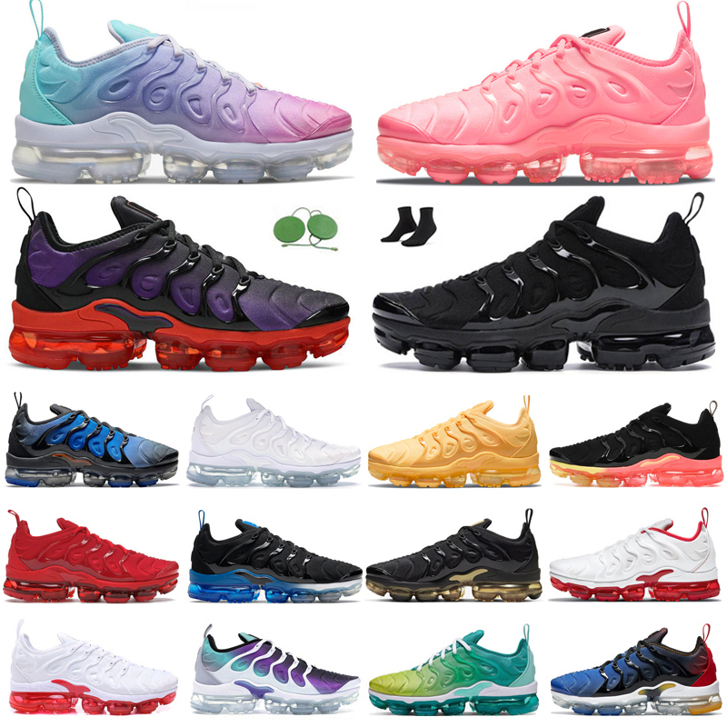 

Cheaper tn plus running shoes Men Women Triple Black White Volt Knicks Bred Cool Grey Hyper Blue mens trainers sports sneakers size us 13, Black gold