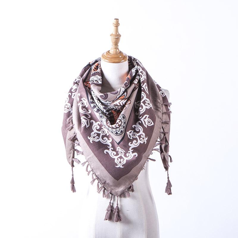 

Scarves YISHLINE 2021 Women Scarf Square 110cm Cotton Large Print Paisley Wraps Pashmina Lady Hijab Foulard Bandanas Winter Scarfs