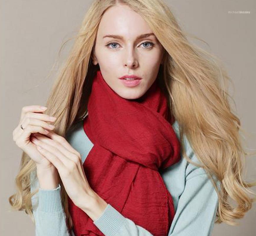 

Sell Cotton Scarf Women Winter Warm Linen Wraps Solid Colors Muslim Headscarf Apparel Accessories Free 1