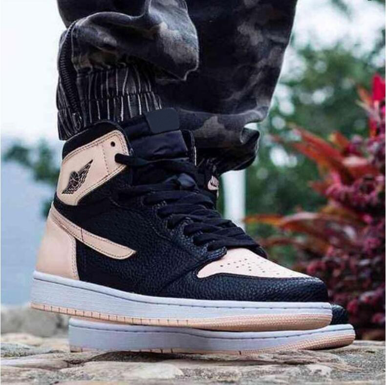 

Mens and Womens Basketball Shoes 1S Pink Black Tint 555088-081 for Men Sports Trainers Dress Shoe, Customize