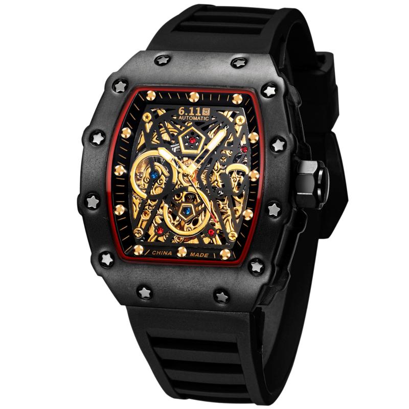 Montres-bracelets 6.11 Montre-bracelet mécanique automatique Richard 30m Waterproof Wine Wine Remogio Montre pour hommes Masculino Montre Homme H