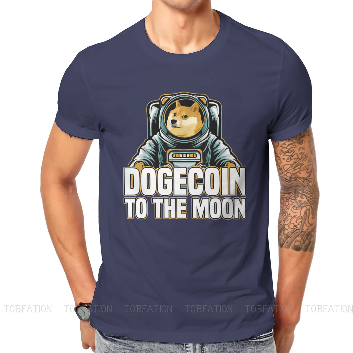 

Bitcoin Cryptocurrency Art Dogecoin to the Moon Classic T Shirt Harajuku Punk High Quality Tshirt Loose O-Neck Short Sleeve K29, Pink