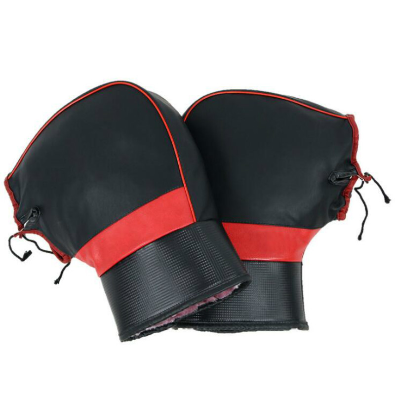

New Universal Motorcycle Gloves Bike Handle Bar Gloves Pu Leather Winter Warm Scooter Bike Windproof Handle Bar Protector 1 Pair