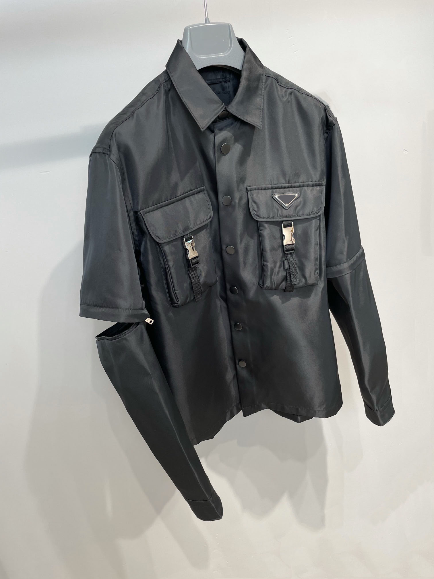 

2021 mens wind jacket and t-shirts changeable wearing, Black