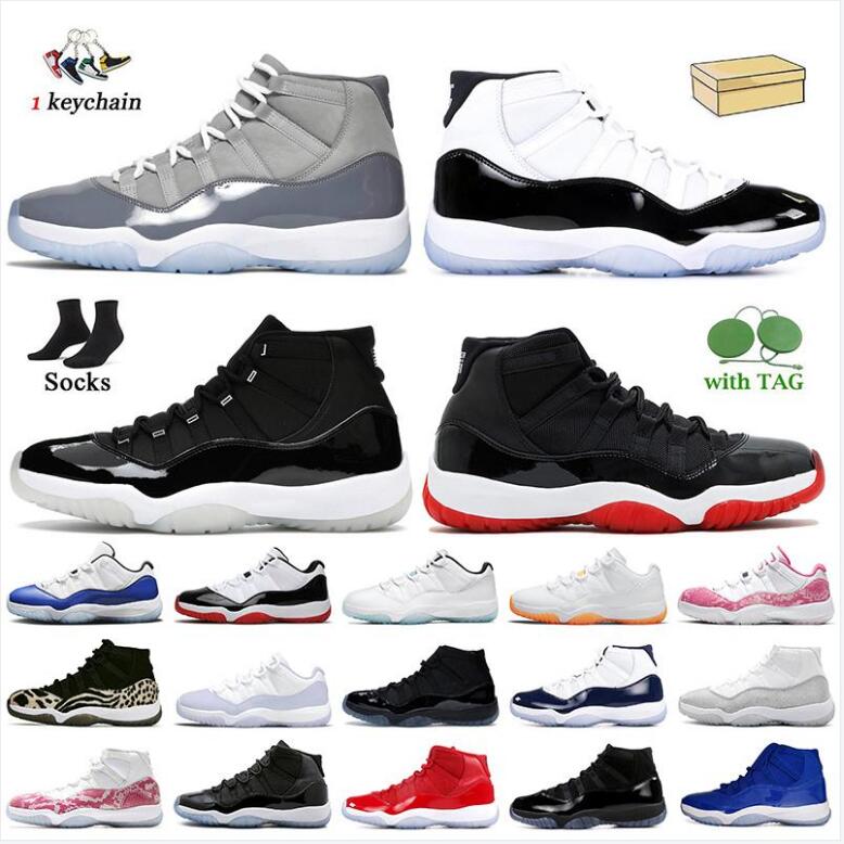 

2022 Top Quality With Socks Jumpman 11 Basketball Shoes 11s Cool Grey Concord Pure Violet Jubilee 25th Anniversary Bred Mens Trainers Womens Sneakers Gamma Blue, Shoes (26)