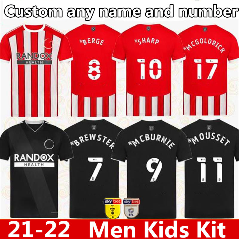 

2022 Sheffield Jerseys 21 22 United MOUSSET sharp Soccer BERGE Brewster McBURNIE McGoldrick GIBBS-WHITE EGAN NORWOOD home away Football Shirt men kids kit tops Wears, Colour 2