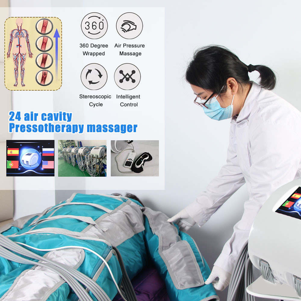 Yüksek teknoloji pressotherapy makinesi tam vücut masajı lenfatik drenaj masaj ekipmanları ile fabrika fiyatı