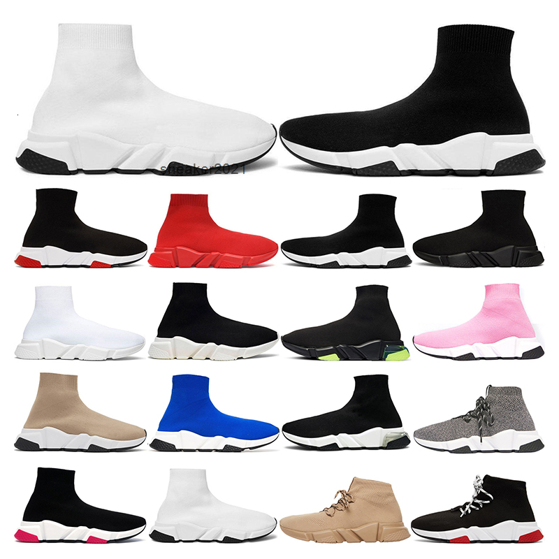 

2021 new Sock clearsole shoes mens women Luxurys Designers platform sneaker Black pink White red Neon Flat vintage sports fashion